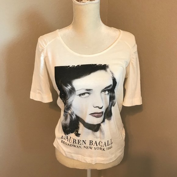 - Zara Lauren Bacall Graphic Tee- - Picture 1 of 4